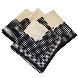 Vintage Anne Klein Houndstooth Style Lion Logo Napkins Set of 4